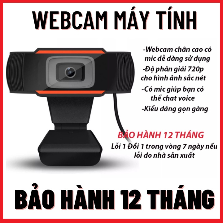 Webcam học online kẹp máy tính cao cấp, có mic, gọi video sắc nét full HD 1080p