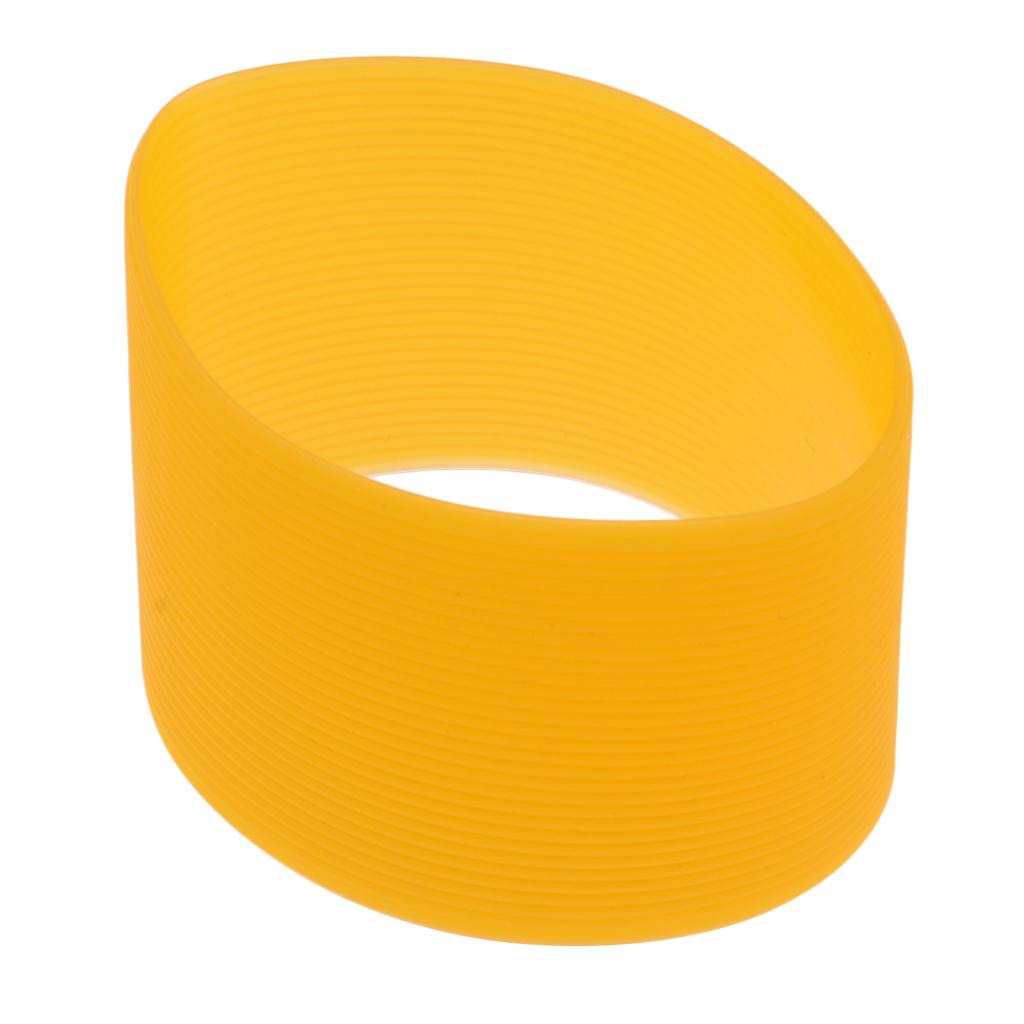 2xOutdoor Silicone Round Non- Water Bottle Mug Cup Sleeve Cover Orange