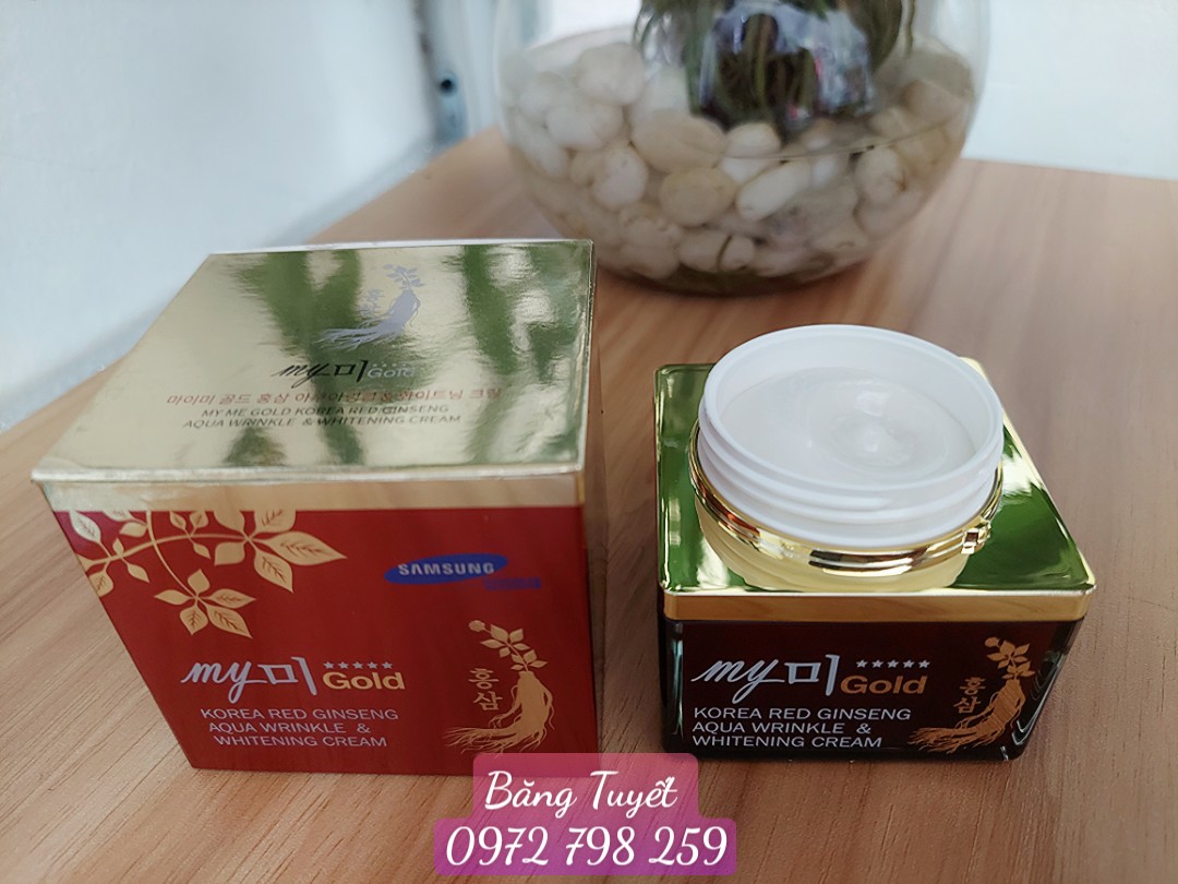 Kem Dưỡng Da Trắng Hồng Mờ nếp nhăn Nhân Sâm My Gold 50ml Hàn Quốc