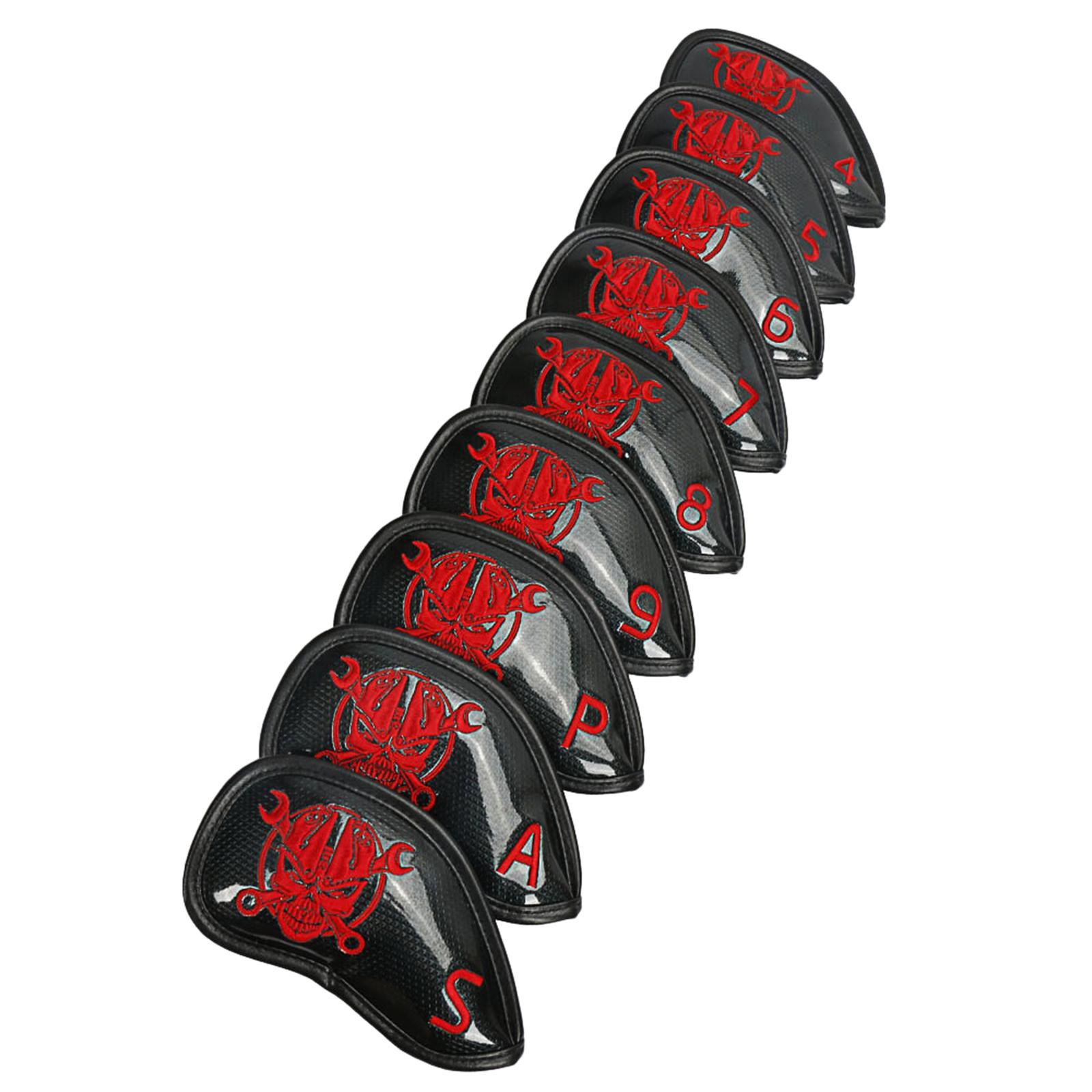 PU Leather Golf Iron Headcover Waterproof Club Head Cover