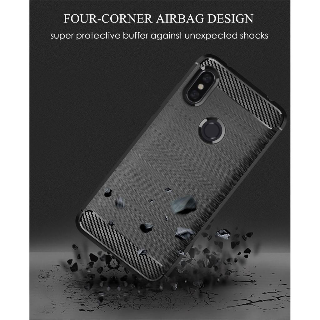 Ốp lưng cho Xiaomi Redmi Note 6 Pro dẻo Carbon phay xước chống sốc chống vân tay