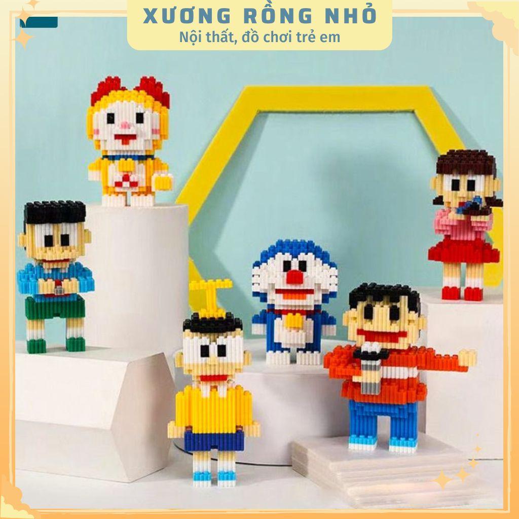 Xếp hình doraemon và những người bạn, Mô hình mini đồ chơi lắp ráp 3d hình các nhân vật hoạt hình