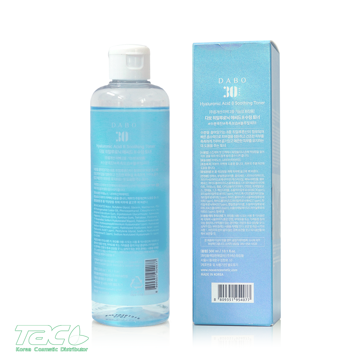 DABO Nước hoa hồng dưỡng da Hyaluronic cấp ẩm sâu, làm sáng làm dịu da - DABO Hyaluronic Acid 8 Soothing Toner 300ml