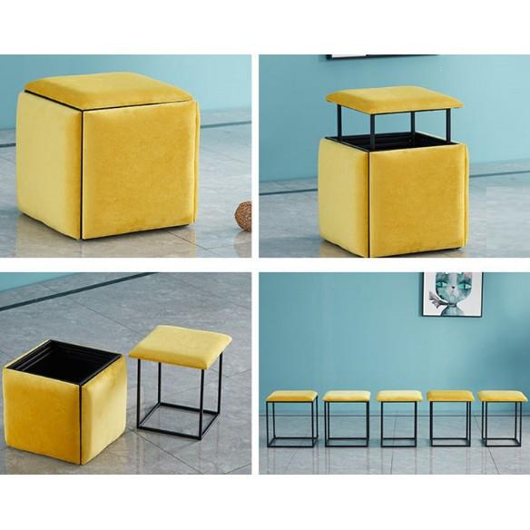 Bộ 5 Ghế Sofa Phòng Khách, khối Rubik có bánh xe di chuyển tiện lợi