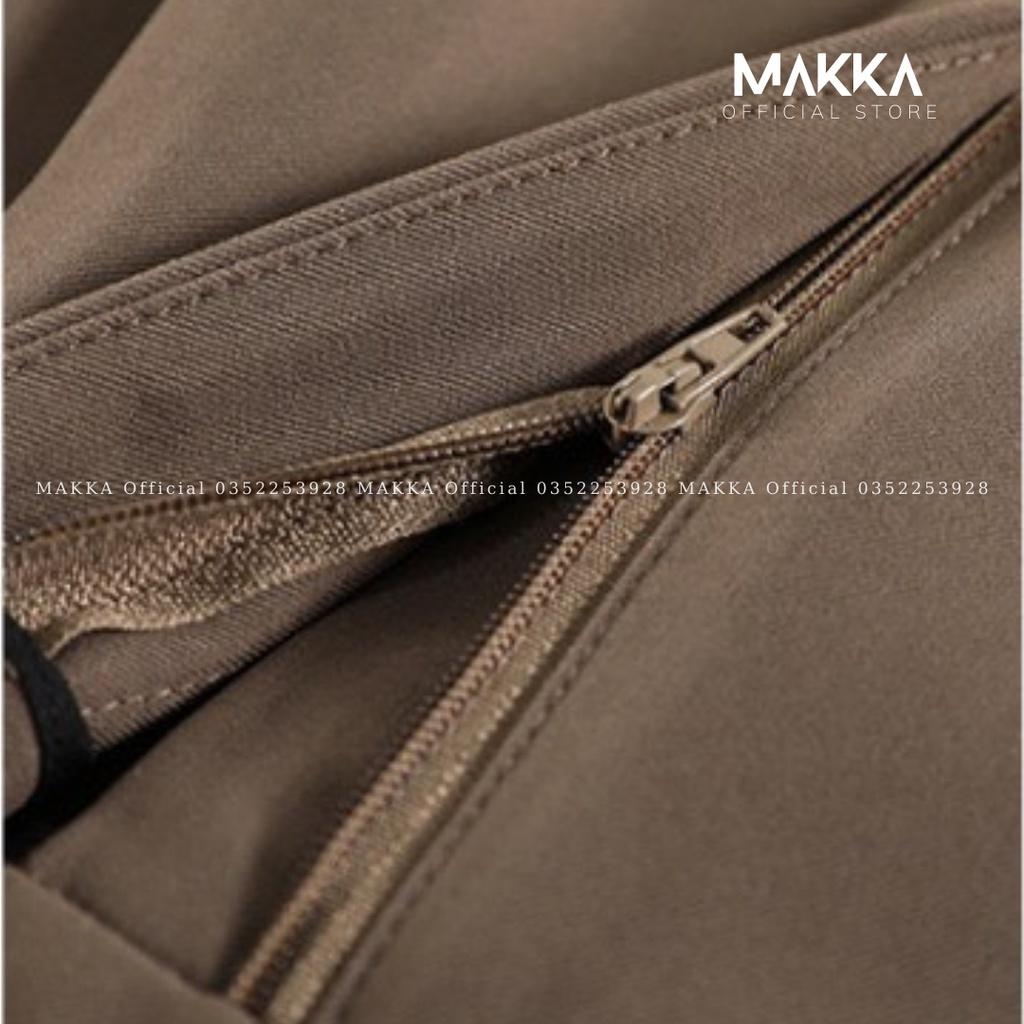 Quần Ống Rộng MAKKA cạp cao thắt dây cực xinh, quần tây công sở suông dài MAKKA