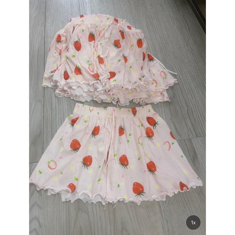 Quần short thun xòe nhiều hìn cạp chun, Quần ngủ vải cotton mịn mát co giãn