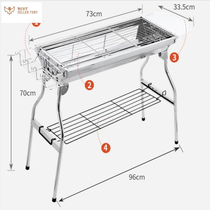 Lò nướng than INOX BBQ STARK dã ngoại cao cấp