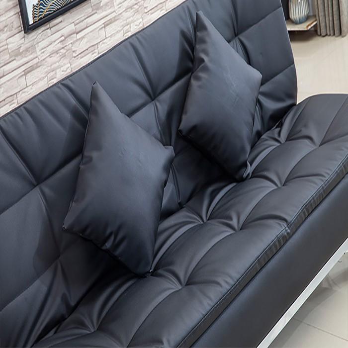 Sofa da có thể gấp gọn thành giường, thành ghế có màu đen, nâu