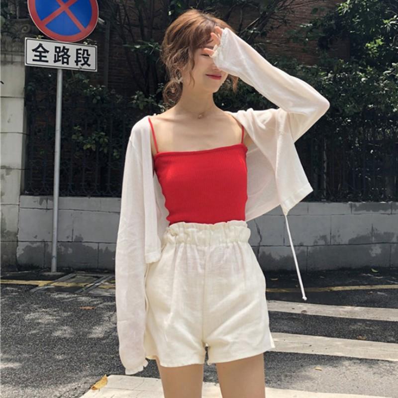 Áo Khoác Cardigan Dệt Kim Tay Dài Chống Nắng