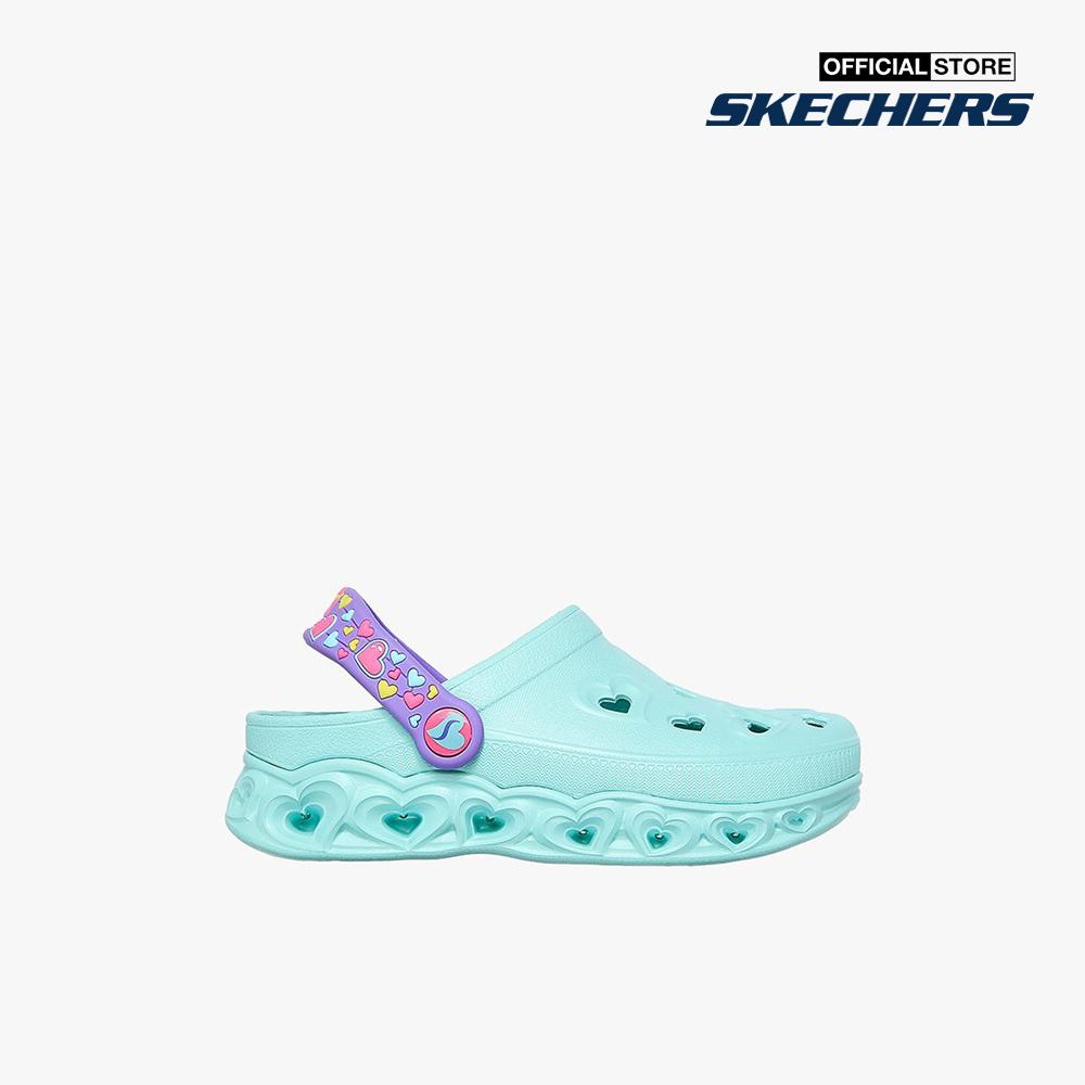 SKECHERS - Giày đế bệt bé gái mũi tròn phối quai Light Hearted 308023l-TURQ