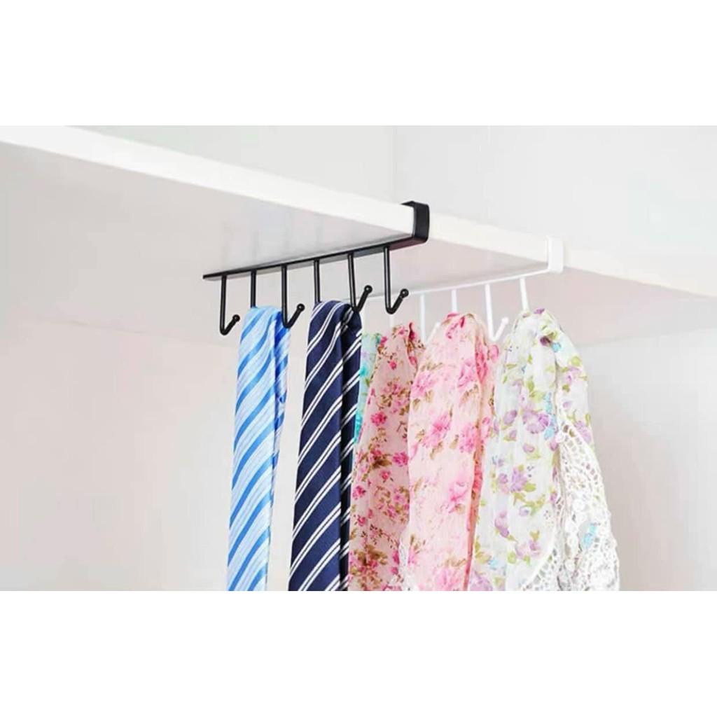 Thanh sắt 6 móc treo đồ tiện dụng