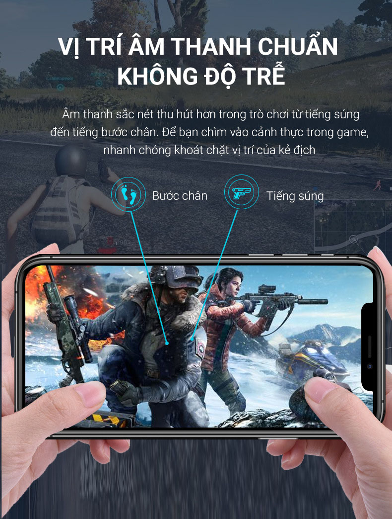 Tai Nghe Gaming Không Dây Bluetooth 5.0 FLOVEME - KW01, hỗ trợ đàm thoại độ trễ cực thấp khi chơi game, Bass mạnh mẽ