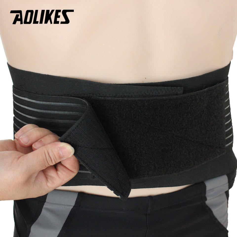 Aolike 1pcs Hỗ trợ thắt lưng đau lưng hỗ trợ nẹp cho tập thể dục Thở Color: Black Size: XL