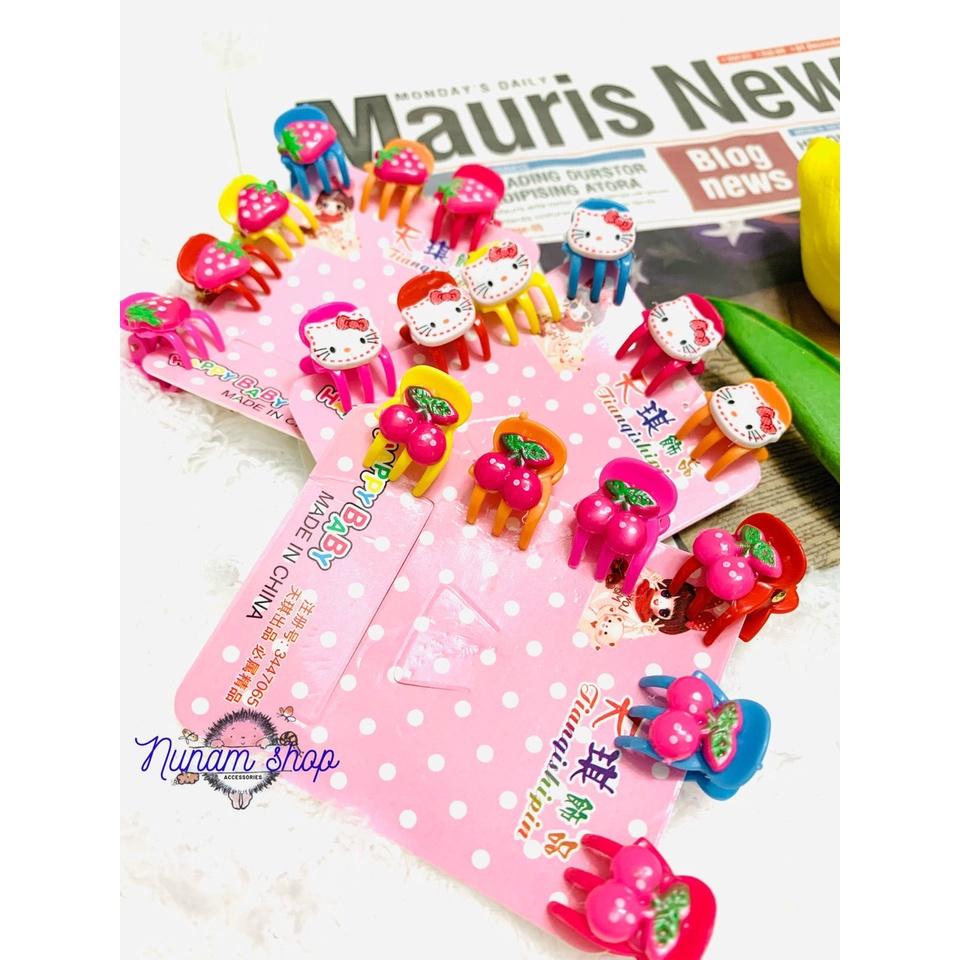 VỈ 6 KẸP CÀNG CUA PHIÊN BẢN NHỎ CUTE GẮN CHARM BẮT MẮT ĐÁNG YÊU CHO BÉ- NUNAM SHOP