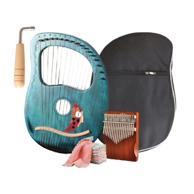 Đàn Lyre 16 dây đàn hạc Lyre Harp MOLIN-ML07 Đầy đủ phụ kiện LOẠI 16 DÂY tặng đàn kalimba 17 phím gỗ nguyên khối Mahagony PJLIM72