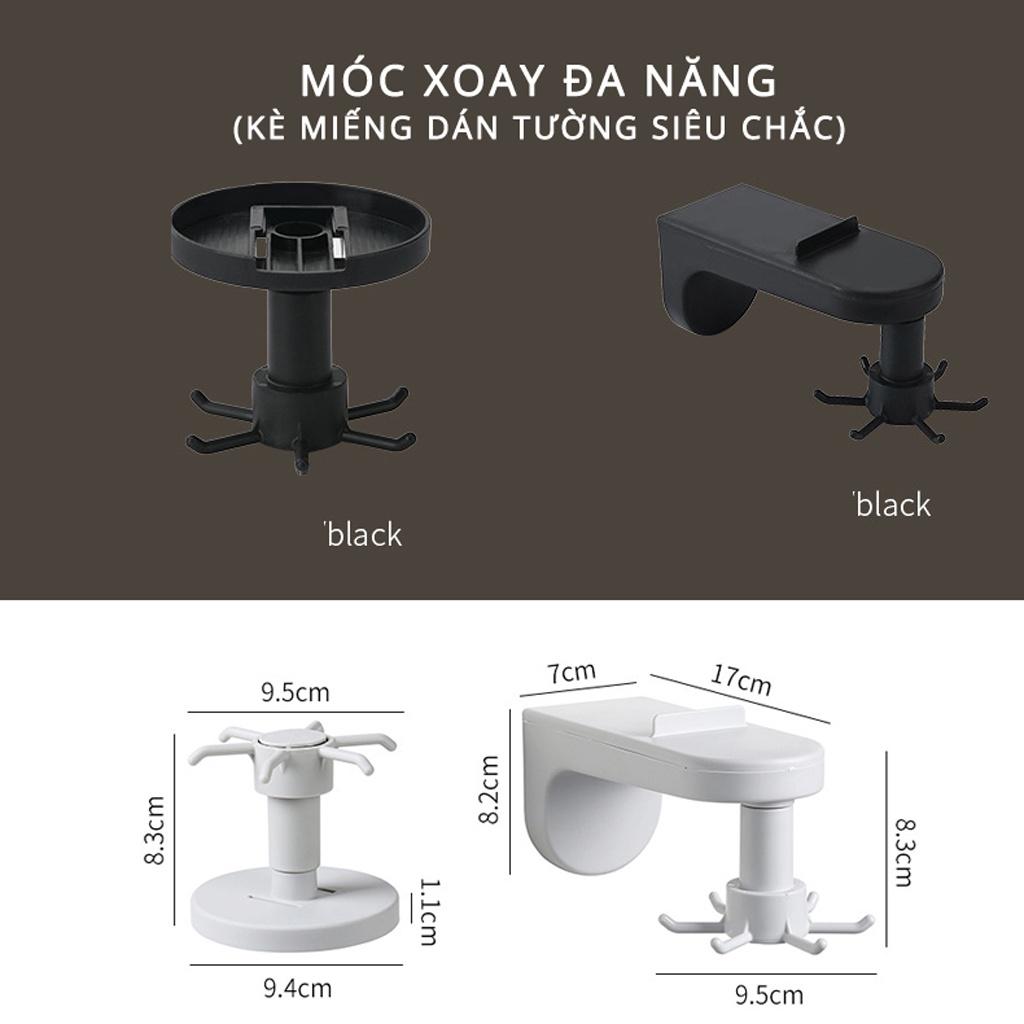 Móc treo đồ nhà bếp xoay 360 đa năng dính tường chắc chắn không cần đục lỗ treo giá đồ dùng babo TA14