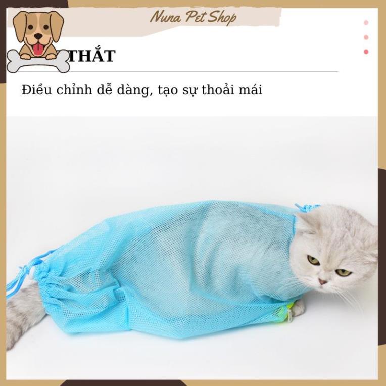 Túi lưới đa năng cho chó mèo - Túi tắm cho mèo, hỗ trợ cắt móng