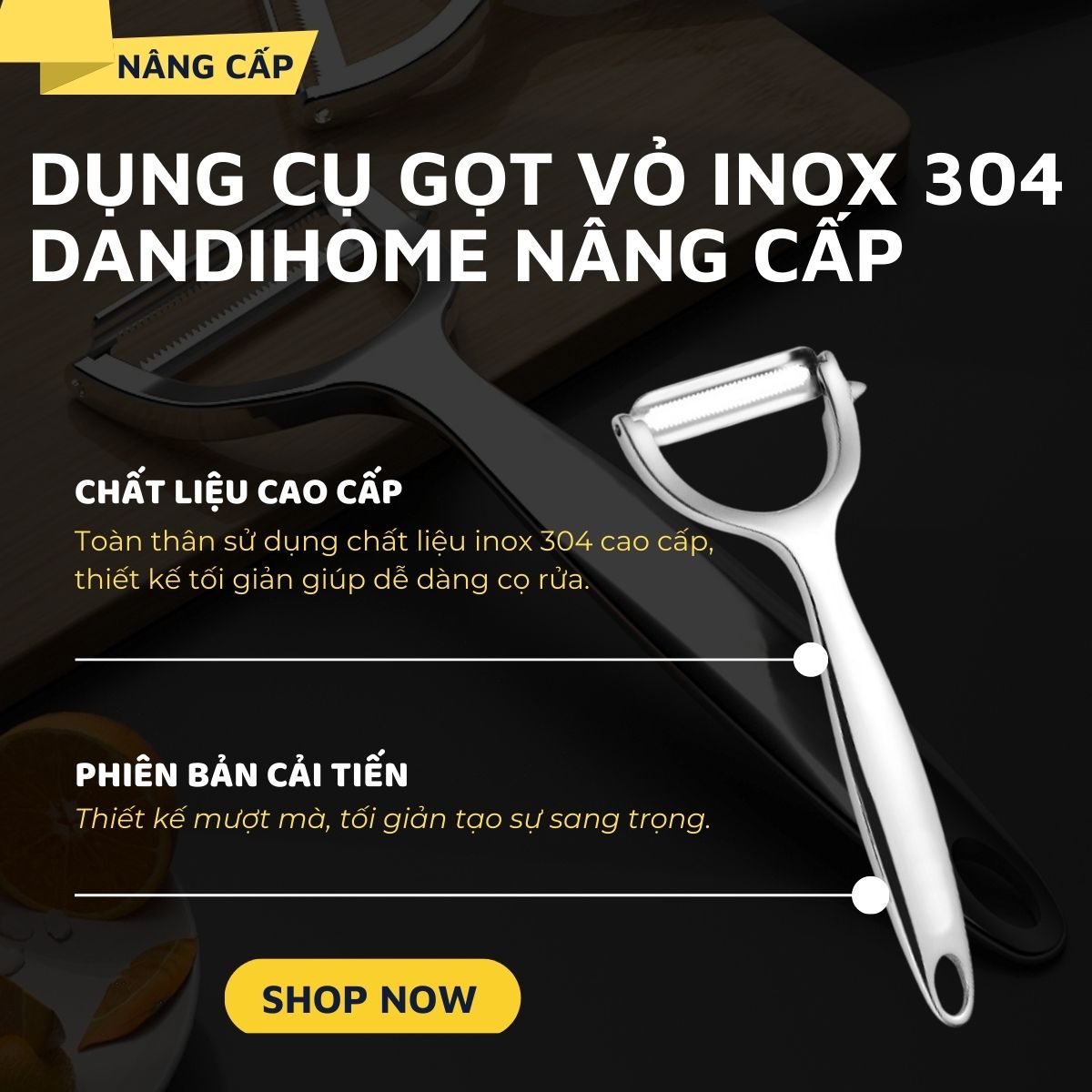 Dụng cụ gọt vỏ inox 304 DandiHome