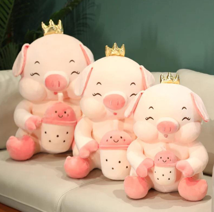 Heo bông ôm trà sữa 60cm