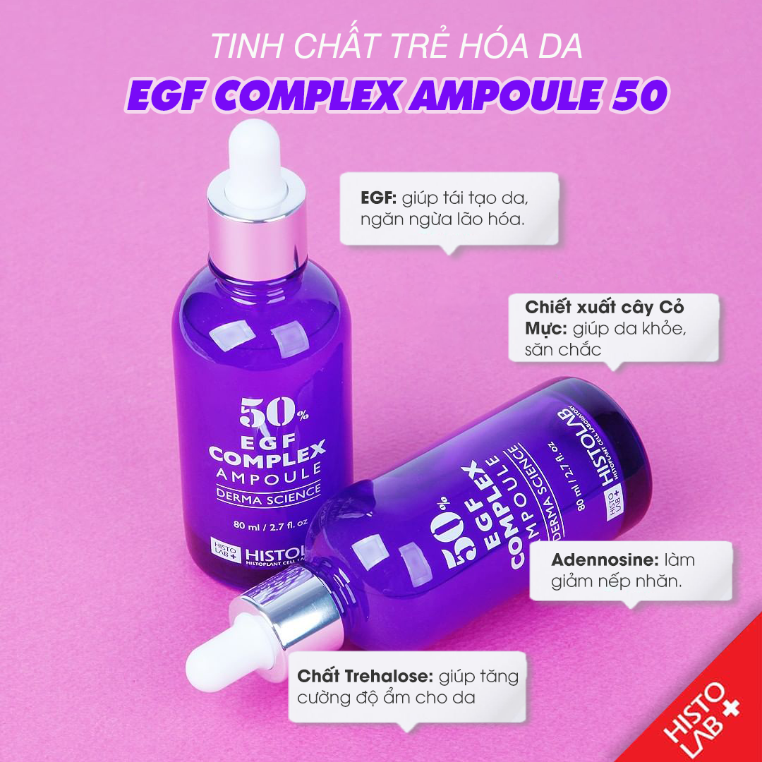 TINH CHẤT TẾ BÀO GỐC TRẺ HÓA DA HISTOLAB 50% EGF COMPLEX AMPOULE DERMA SCIENCE 50ml