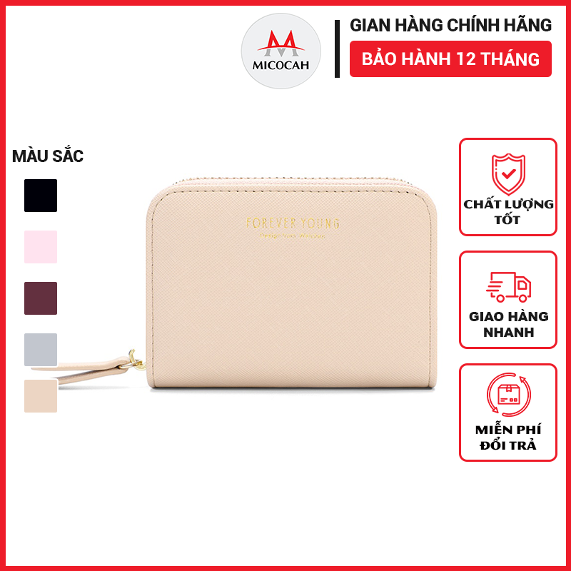 Ví nữ ngắn mini cầm tay thời trang PERFECT FOR YOU đựng tiền nhỏ gọn chất da xước cao cấp cực đẹp PFY30 - Micocah