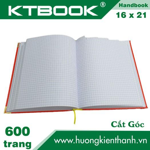 SỔ GHI CHÉP BÌA DA KTBOOK HANDBOOK CAO CẤP 600 trang size A5 ruột giấy in caro CẮT GÓC và May Gáy