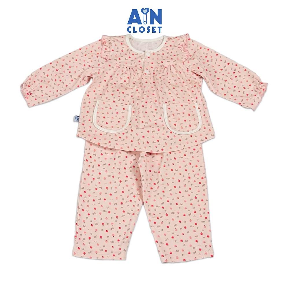 Bộ quần áo Dài bé gái họa tiết Đào Nhí Đỏ Thun cotton - AICDBGIO14WZ - AIN Closet