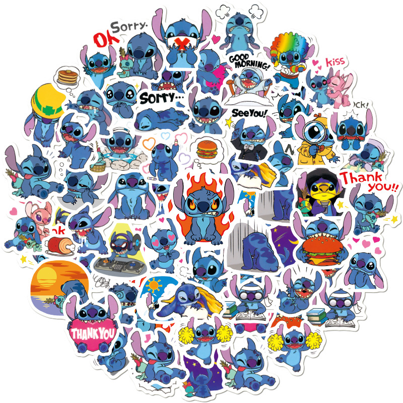 Sticker 50 miếng hình dán Stich SetB