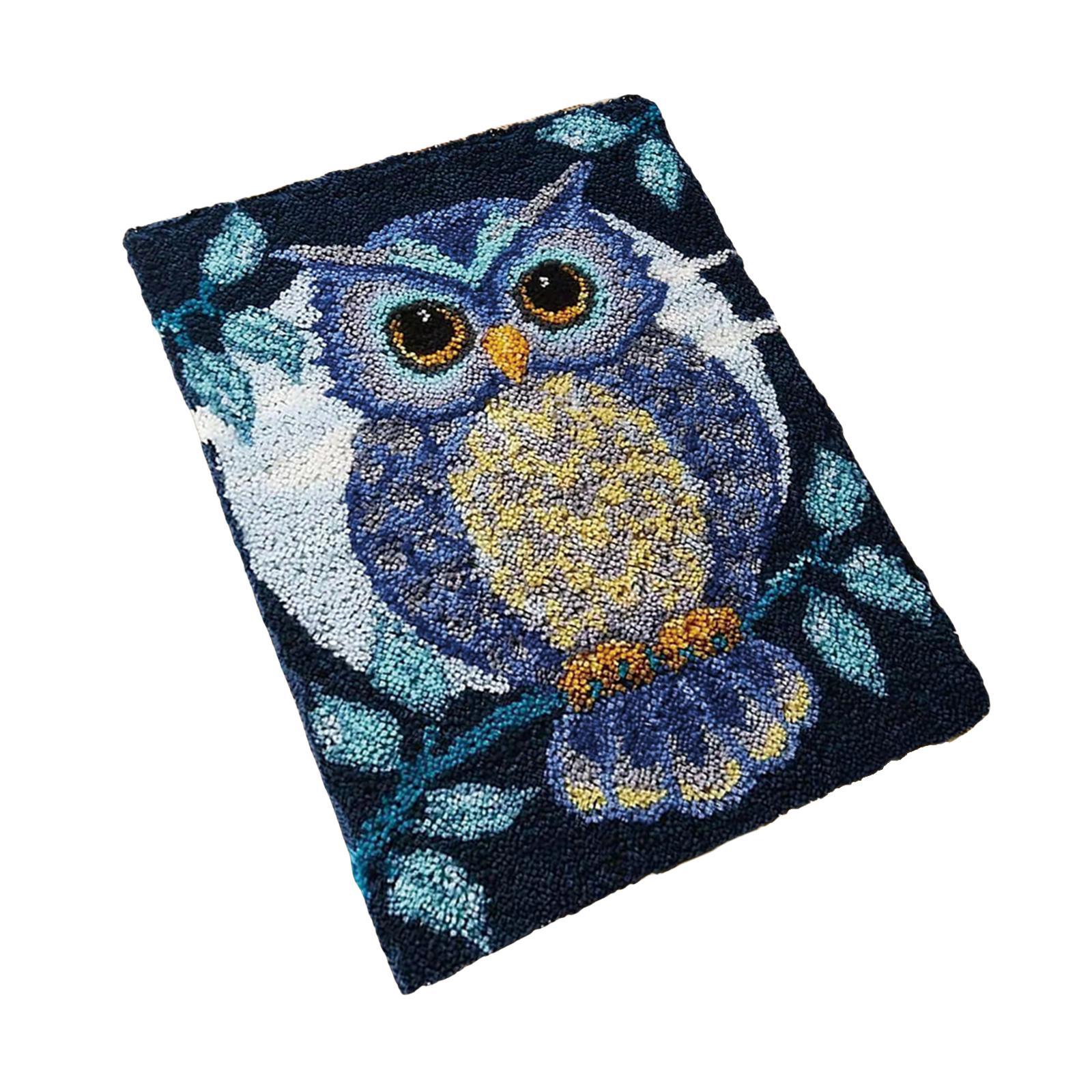 Owl Latch DIY Rug Making Kit 20 x 14 Creative DIY Rug Crochet Yarn Kits Carpet Making Kit