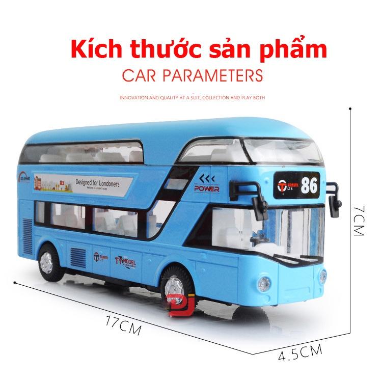 Đồ chơi KAVY mô hình xe bus 2 tầng Littel London bằng hợp kim có nhạc và đèn
