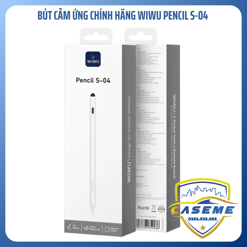 Bút cảm ứng Wi WU Pencil S-04 cao cấp đa năng - Hàng chính hãng