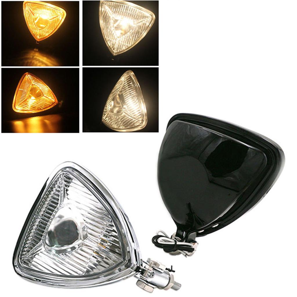 12V 55W Motorcycle Triangle Headlight Lamp for Harley Chopper Bobber