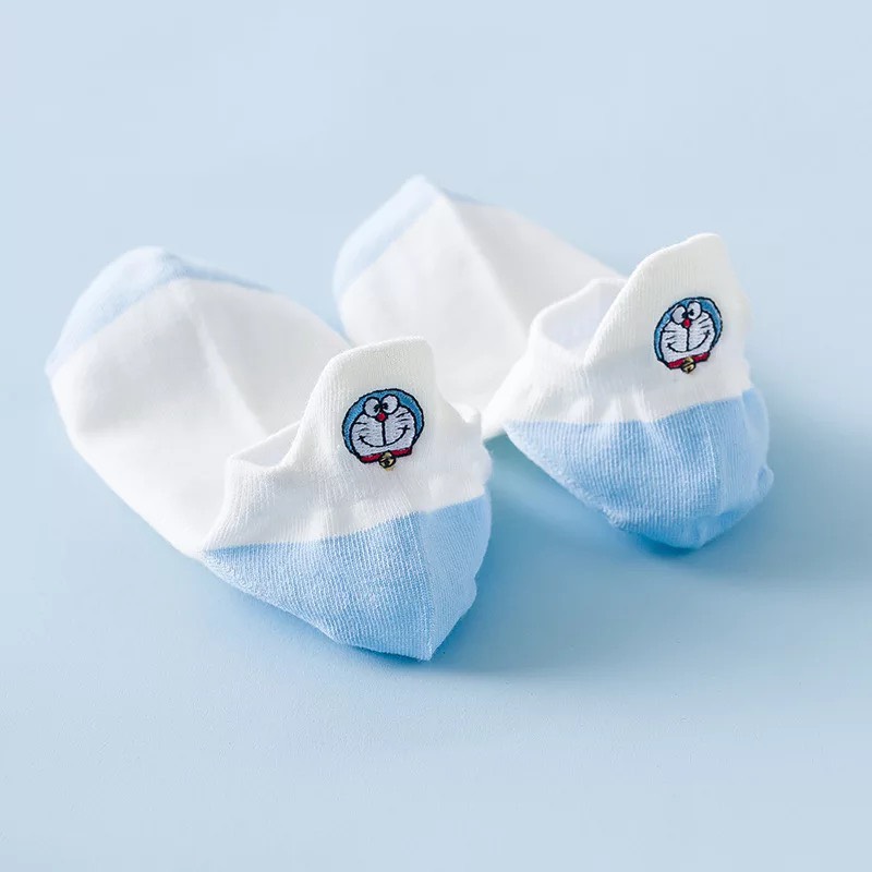 Combo 5 Đôi Tất Cổ Ngắn Thun Cotton Mềm Mại Họa Tiết Doraemon Tinh Nghịch Phong Cách Xanh Trẻ Trung TN80