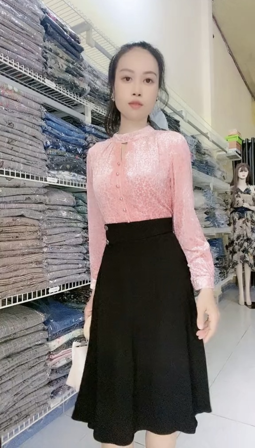 Đầm liền eo cao tựa set áo sơ vin chân váy Myqlothing.