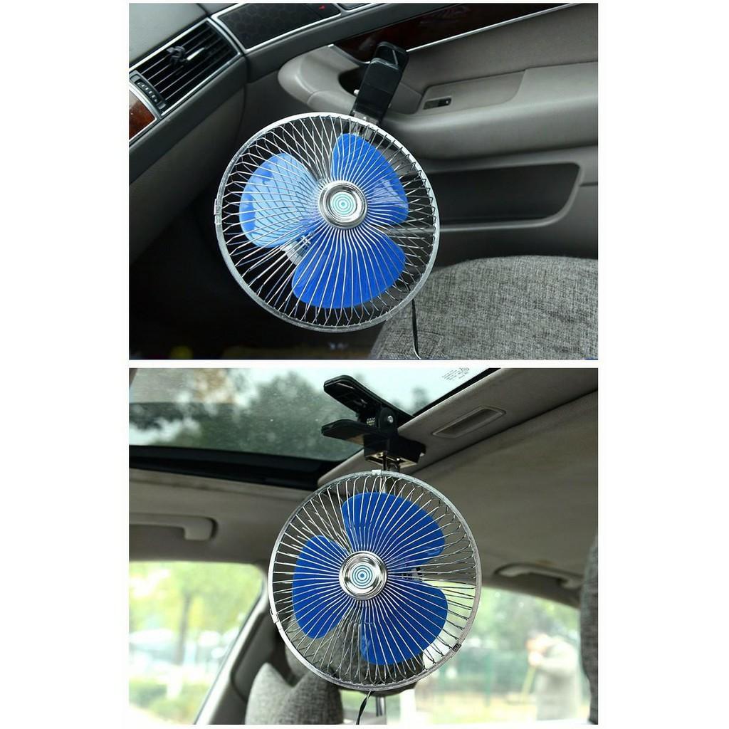 PVN31746 Quạt mini kẹp 12v/24v ô tô .quạt xe hơi 4 chỗ 7 chỗ xe tải xe khách có túp năng quay 360 độ cực mát T2