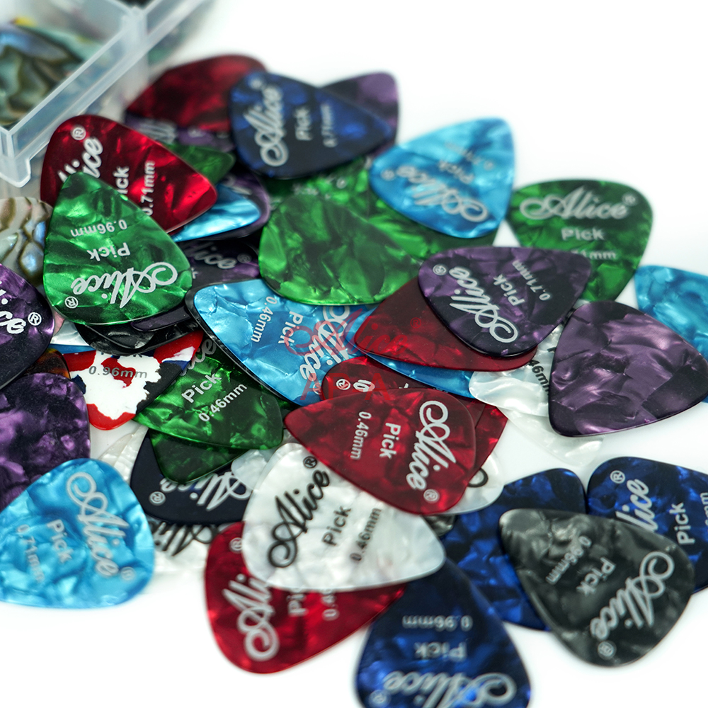 Bộ/ combo 5 miếng gảy đàn guitar Alice AP-A Colorful Celluloid Picks - Độ dày 0.81mm - Màu ngẫu nhiên - Hàng chính hãng