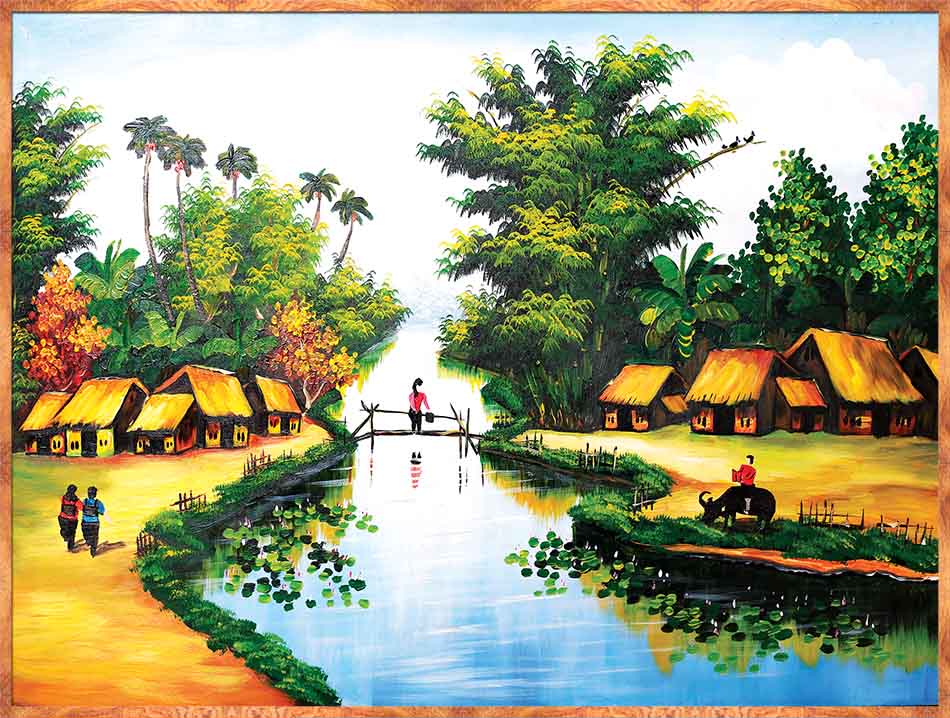 Tranh canvas treo tường làng quê Việt Nam - QVN030