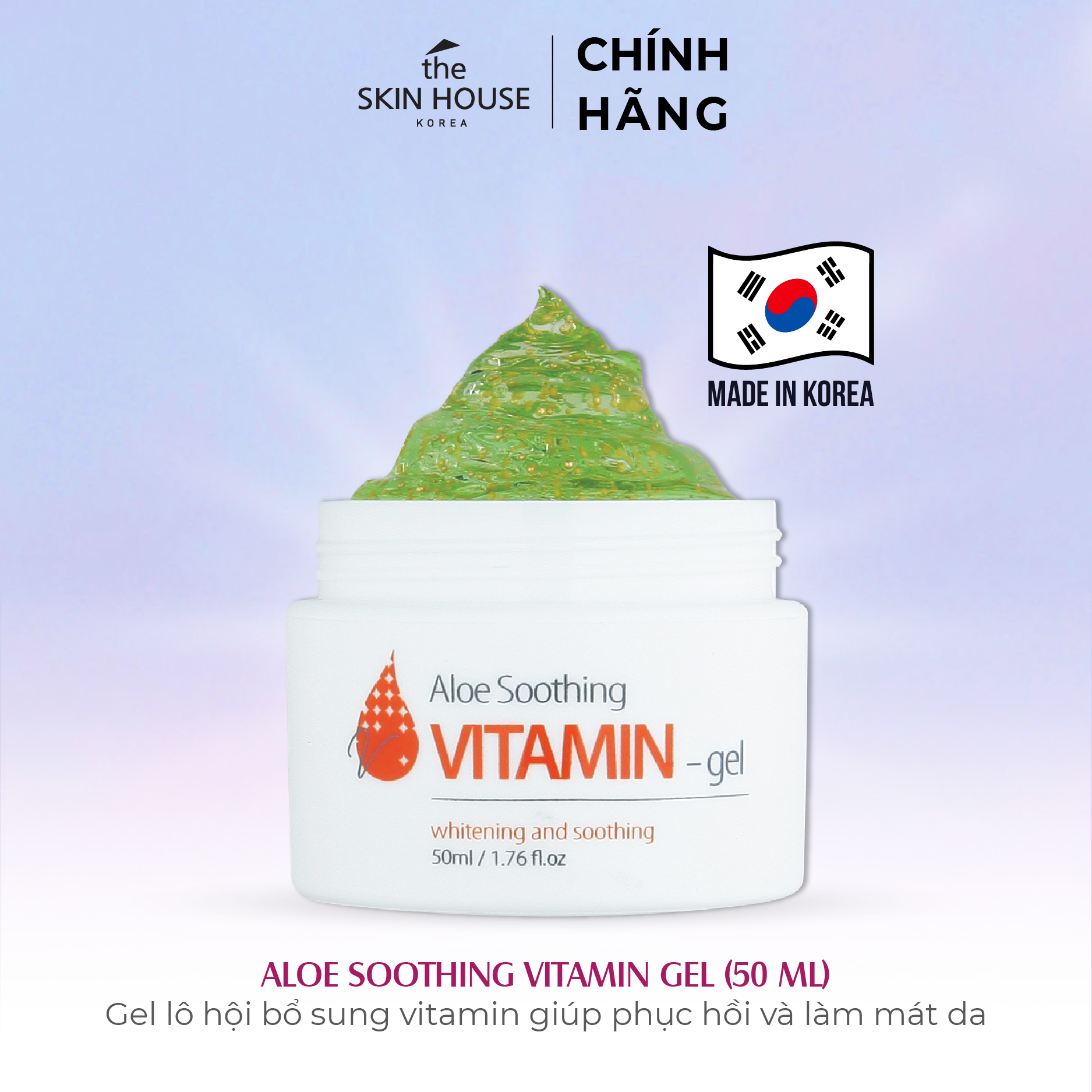 T05 Gel Lô Hội Bổ Sung Vitamin Giúp Phục Hồi Và Làm Mát Da - ALOE SOOTHING VITAMIN GEL 50ml