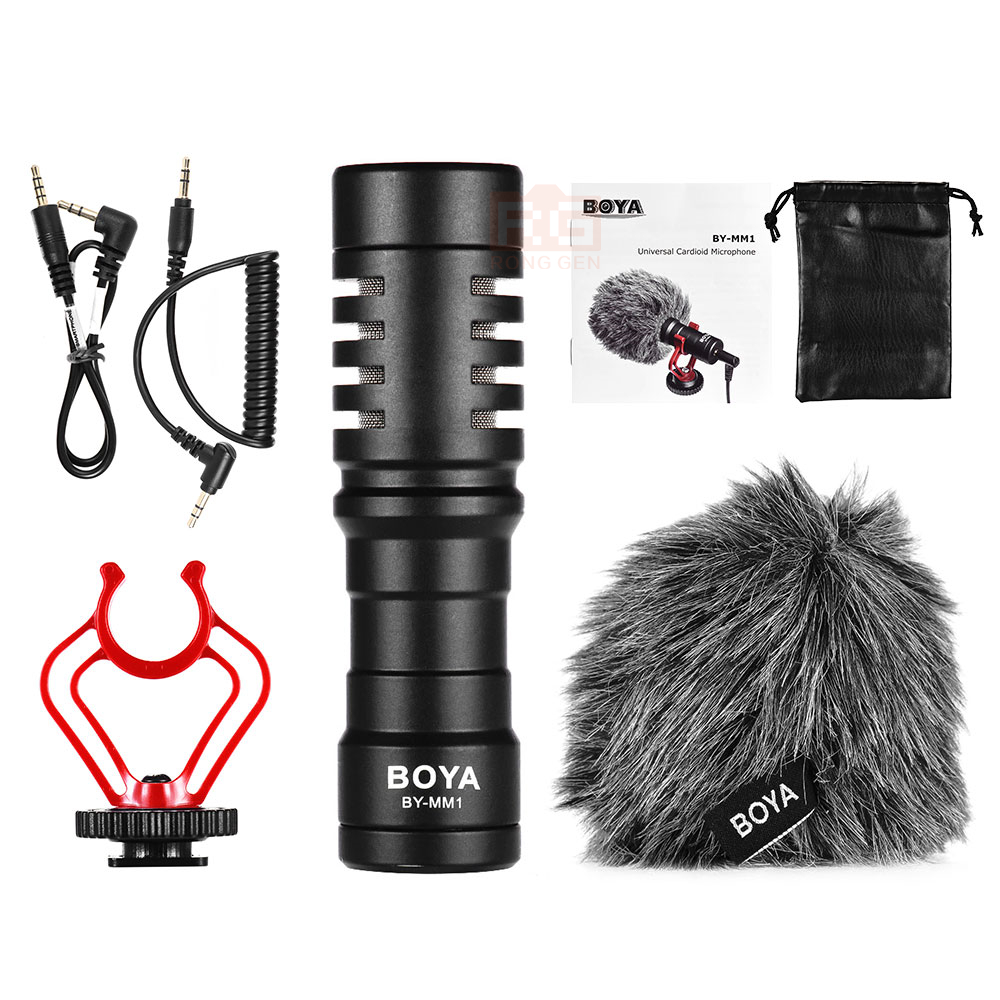 BOYA BY-MM1( Tặng Kèm Đệm Lót) Mic Thu Âm Cho Máy Ảnh DSLR, Mirroless, Smartphone - Hàng Chính Hãng