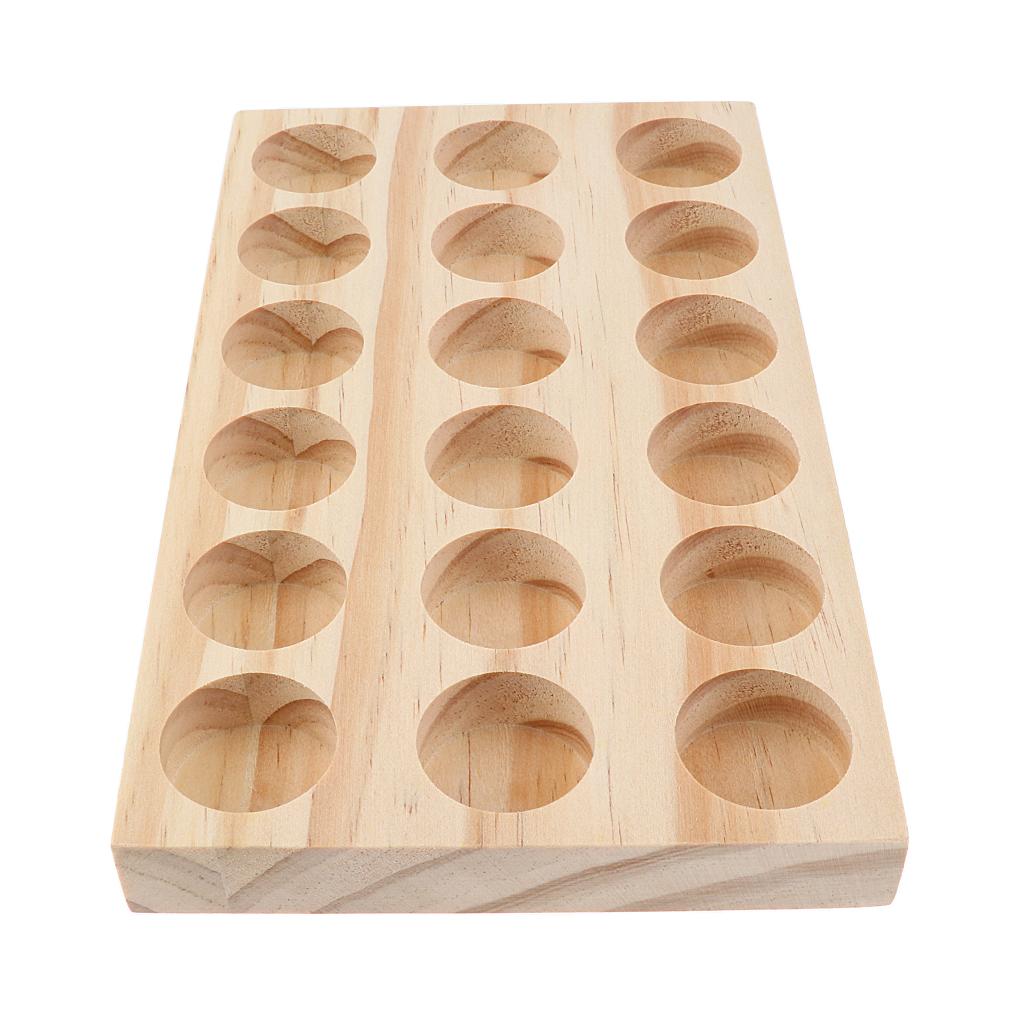 2pcs Rectangle Handmade Wood 15ml Essential Oil Display Case Storage Rack