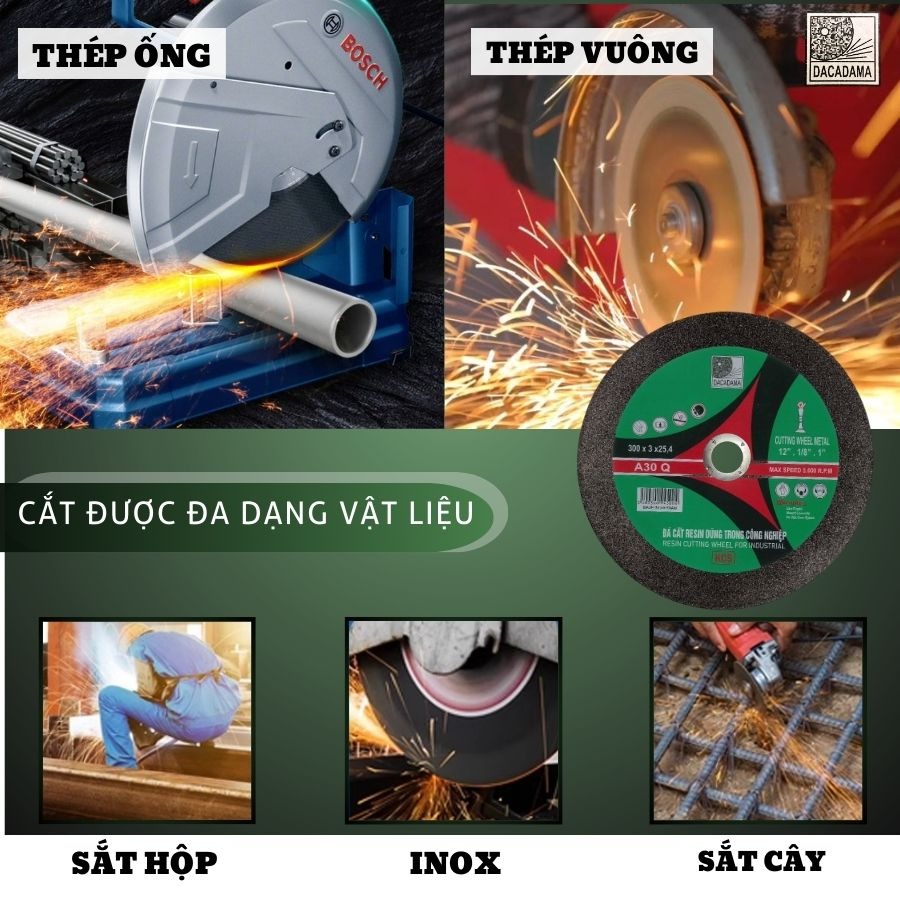 (25 Viên) Đá Cắt Sắt Resin Đen 300 x 3 x 25.4mm Cắt Sắc Bén, Bền Bỉ, Ít Hao Mòn Và Độ Chính Xác Hoàn Hảo | TOPWIN Official Store