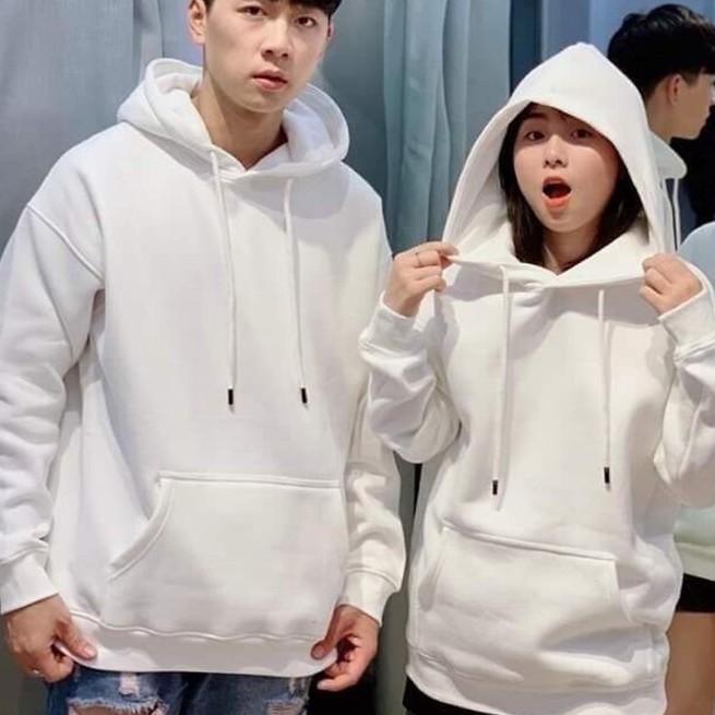 Áo HOODIE ĐÔI BASIC Trơn Bông Nỉ Nhiều Màu Unisex Đen Trắng Nam Nữ Dáng Rộng, Đẹp, Trẻ Trung