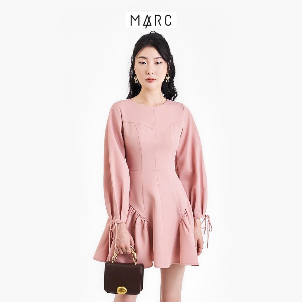 Đầm nữ MARC FASHION mini tay dài thắt nơ rả hông CBVH100522