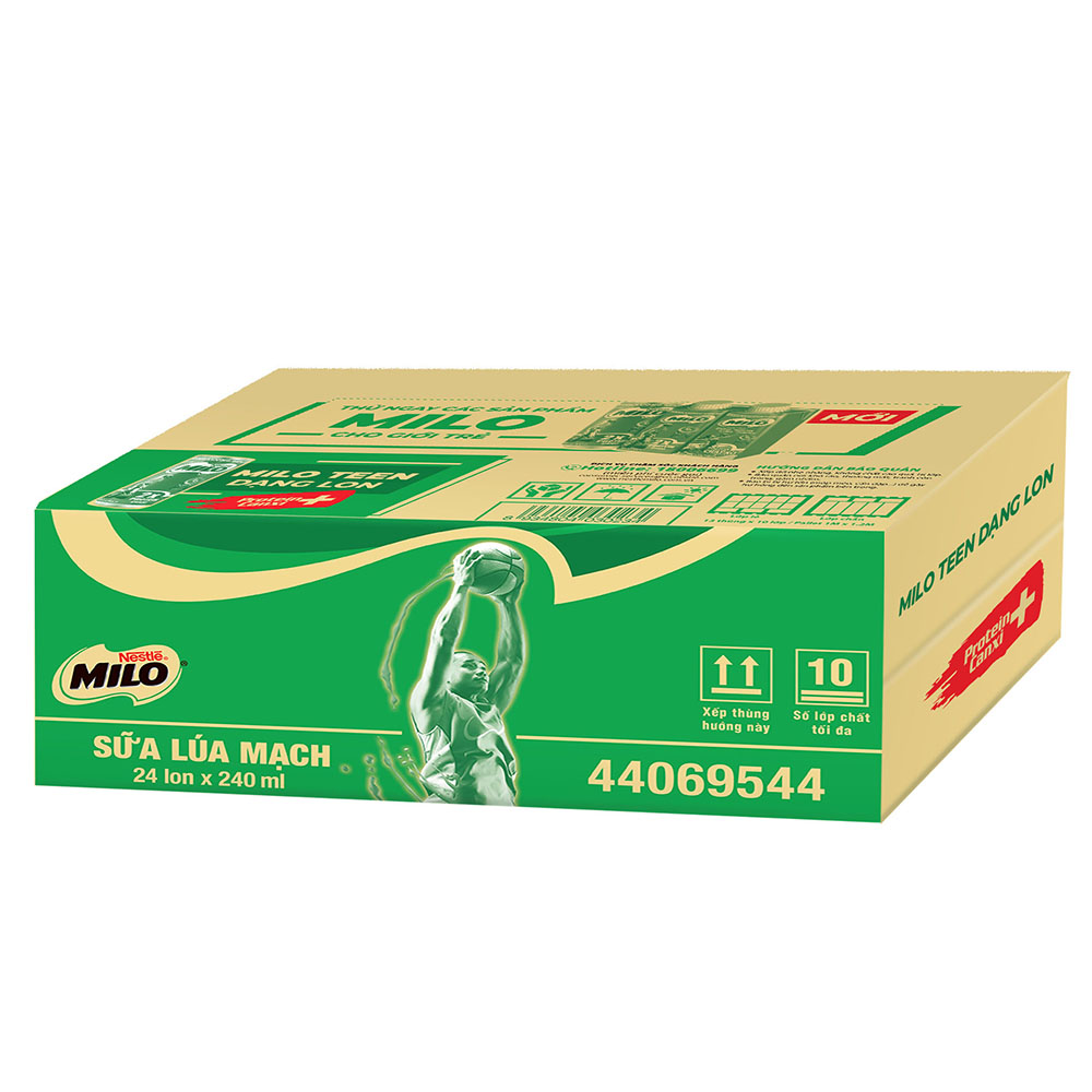 Sữa Lúa Mạch Nestlé MILO Teen Protein Canxi (24 x 210ml)