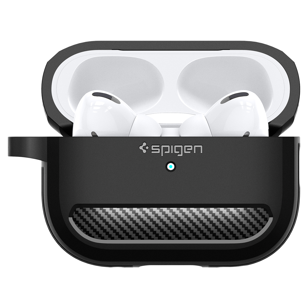 Ốp Spigen Rugged Armor cho Airpod Pro 2 - Thiết kế chính xác, chống sốc, móc khoá tiện lợi - Hàng chính hãng