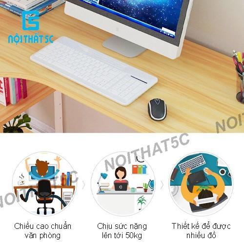 Bàn học tập, bàn làm việc liền giá sách 4 tầng sắt sơn tĩnh điện hiện đại vô cùng chắc chắn