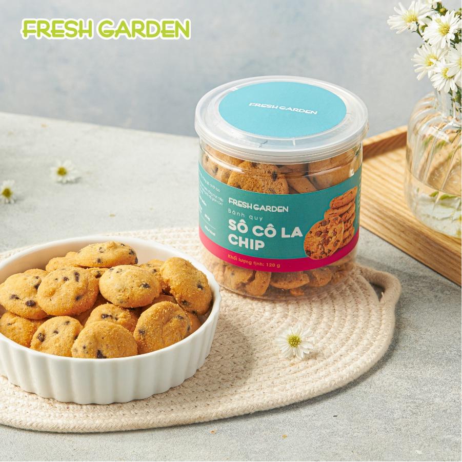 Bánh Quy Socola Chip FRESH GARDEN Đặc Biệt Thơm Ngon Giòn Tan Tuyệt Đỉnh Hộp 120g