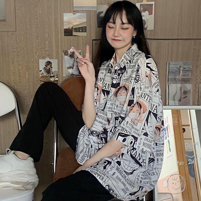 Áo sơmi Tay Lỡ Unisex Luffy One Piece