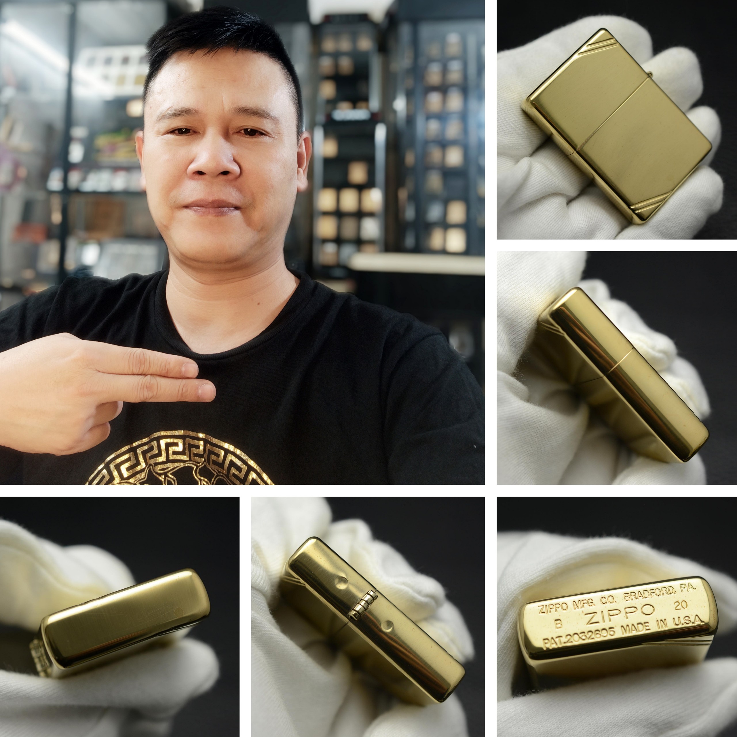 Bật Lửa Zippo Đồng Nguyên Khối Chặt Góc Phom Vintage Z58