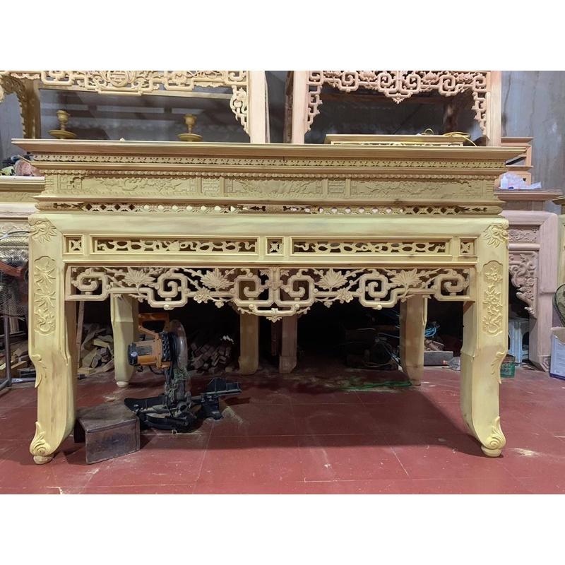 Án gian gỗ mít chân 10cm tứ linh